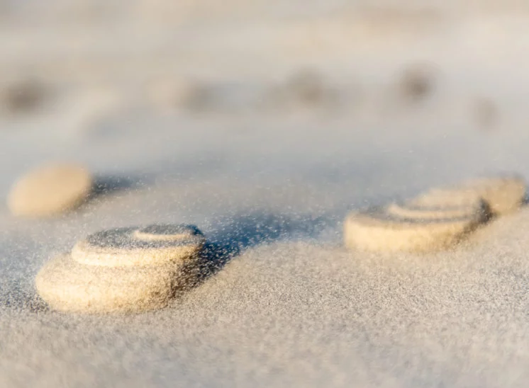 Kunstwerke im Sand