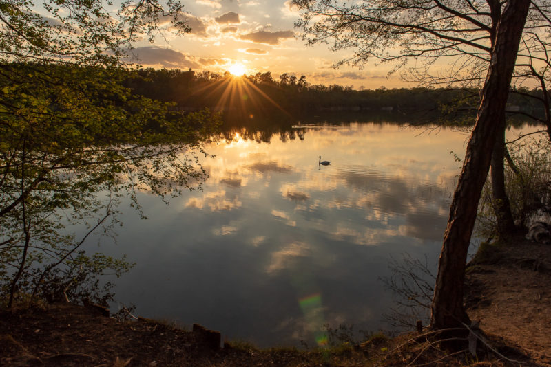 Sonnenuntergang über dem Bötzsee