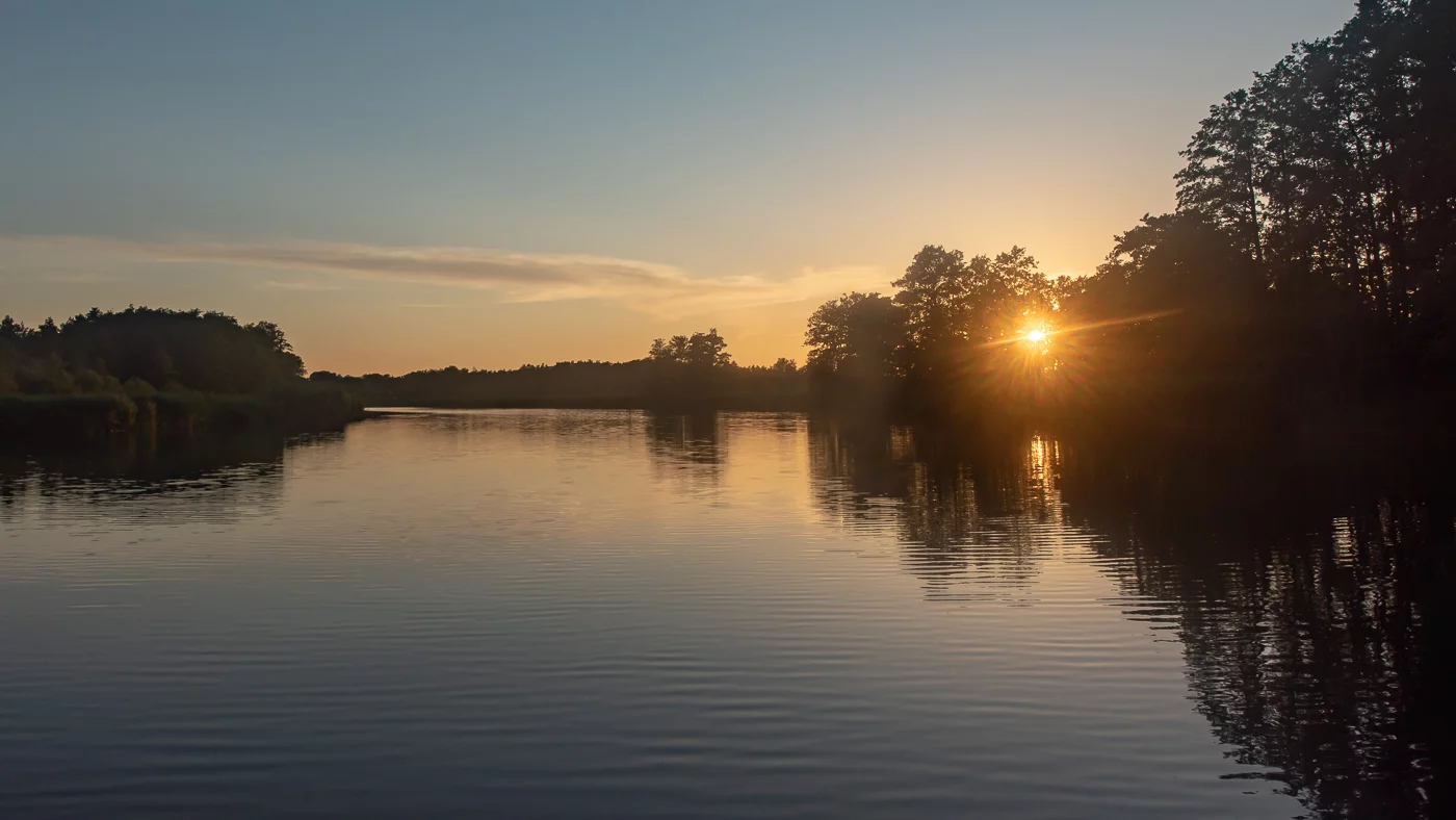 Sonnenuntergang auf der Peene
