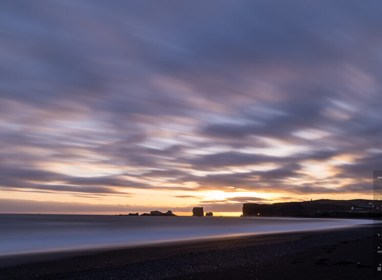 Sonnenuntergang am Black Beach