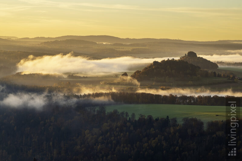 Sonnenaufgang an den Schrammsteinen